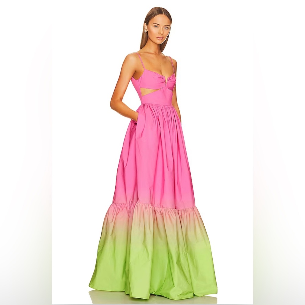 Sau Lee “Nova Gown” in “Pink Chartreuse Ombre” size 8